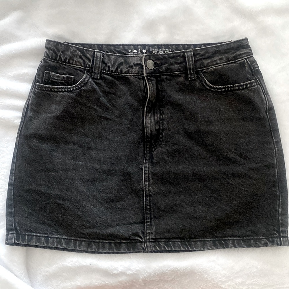 PRIMARK // Classic Black Denim Mini Skirt